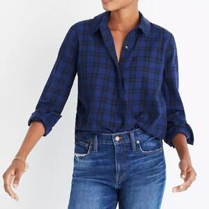 Madewell Wrap Front Shirt in Arion Plaid
